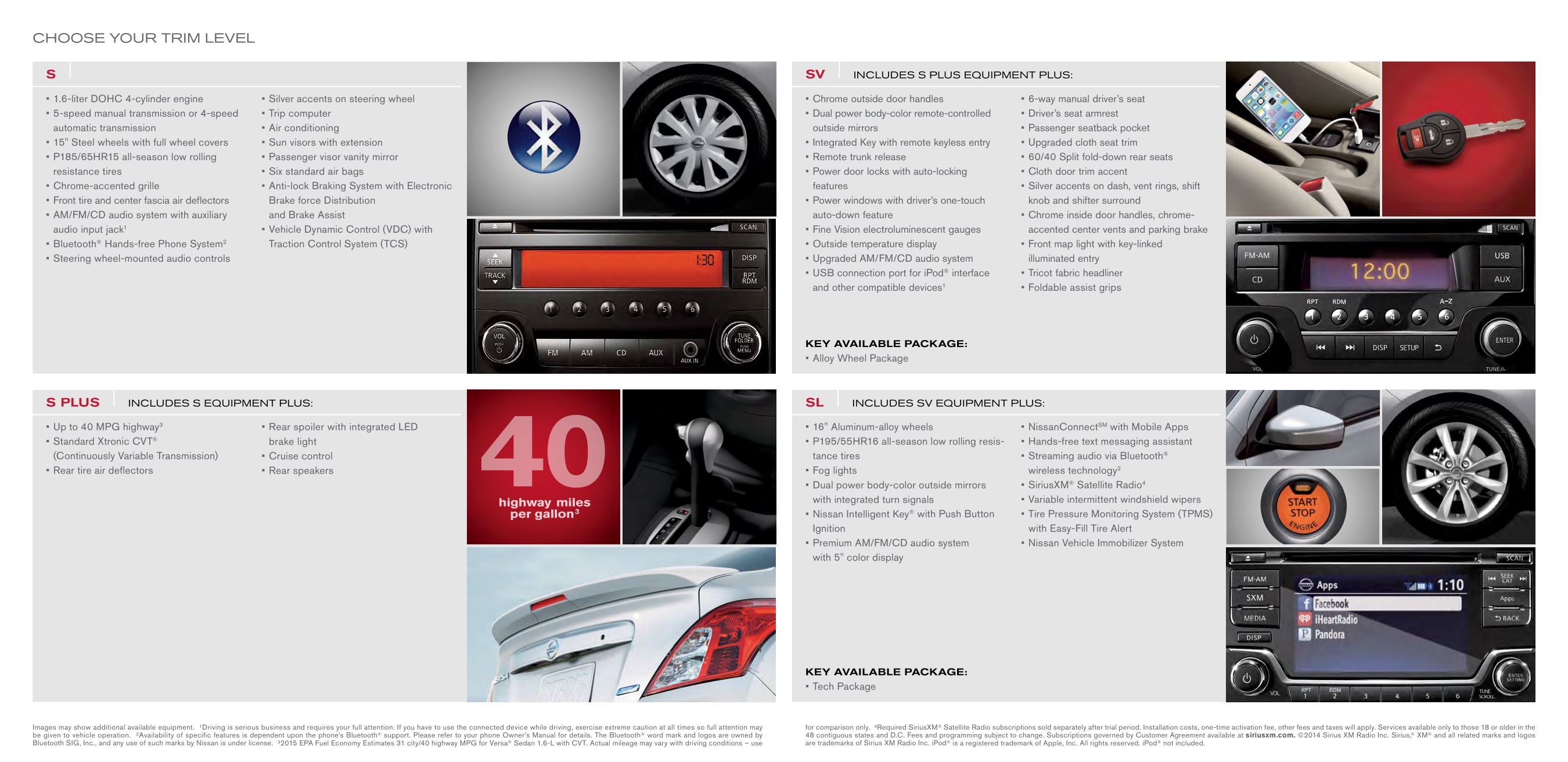 2015 Nissan Versa Sedan Brochure Page 14